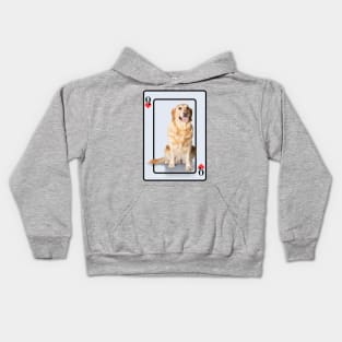 Golden Retriever Queen Of Hearts Kids Hoodie